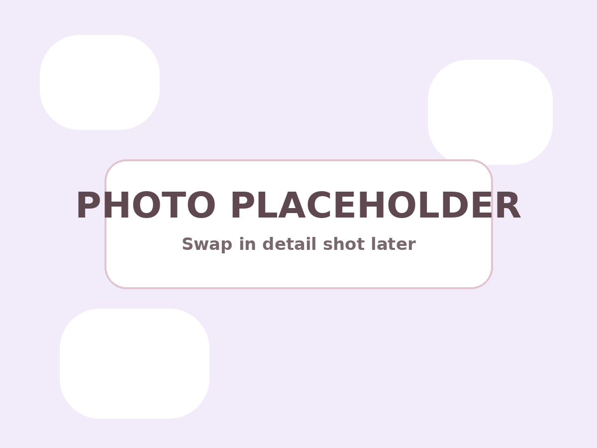 Placeholder image showing a detail shot for the brand